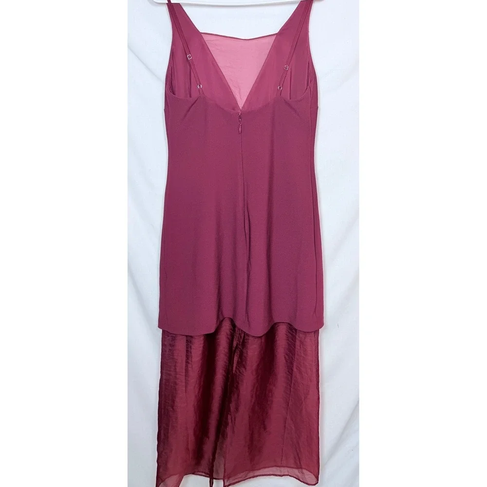 Abercrombie & Fitch Maroon V-Neck Maxi Dress Large NWT Maroon Layered Hem Party